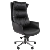 Кресло офисное CHAIRMAN 523 (кожа/экокожа черная)