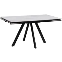 Обеденный стол Notta Вилли 140/200x80 (белый мрамор/черный )