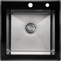 Кухонная мойка ARFEKA ECO AR 500500 GS BLACK GLASS SATIN