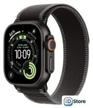 Умные часы Apple Watch Ultra 3 LTE 49 мм (титановый корпус, черный/черный, нейлоновый ремешок размера S/M)