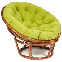 Кресло садовое TetChair Papasan 23/01 W с подушкой 125 (пекан орех/флок олива 23)