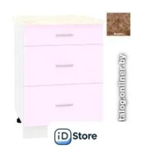 Шкаф напольный Кортекс-мебель Корнелия Лира НШ60р3ш (сирень/мадрид)