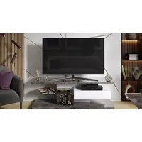 Тумба Трия ТВ Diamond тип 1 (белый/ателье темный глянец)