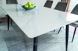 Стол обеденный SIGNAL RION белый/черный, 160/90 (Керамика)