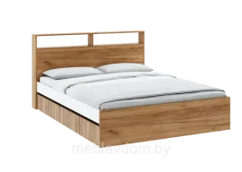 Кровать Ивис КР-002 - Дуб Крафт золотой / Белый гладкий (МК Стиль) (160х200)