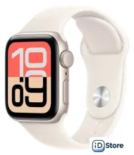 Умные часы Apple Watch SE 3 40 мм (алюминиевый корпус, звездный свет/звездный свет, спортивный силиконовый ремешок S/M)