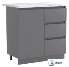 Шкаф напольный Артём-Мебель Мэри 800мм СН-114.232-р (серый графит)