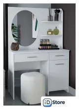 Туалетный столик с зеркалом Трия Эвита (белый глянец)