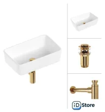 Умывальник Lauter 21674A клапан 21190G сифон 21635G (золото)