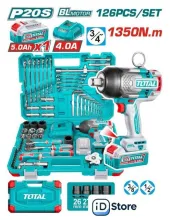 Гайковерт Total THKTHP31262 (с 1-им АКБ, кейс, набор инструментов)