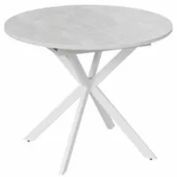 Кухонный стол Трия Мэдисон раздвижной Тип 1 (белый муар/ателье светлый)