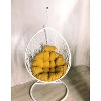 Подвесное кресло Craftmebel Кокон Капля Стандарт (белый/желтый)