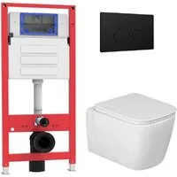 Унитаз подвесной Oliveeka OL-MQ-003 OL-G1 OL-R22-MB (черный матовый)