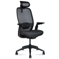 Кресло офисное Norden Tesla / NX02SDA-D01 (черный, сетка/черный, ткань)