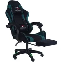 Игровое (геймерское) кресло Calviano 1584 (велюр, черный/зеленый)