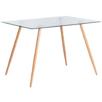Кухонный стол TetChair Sophia 80x110x75 металл/стекло/бук (прозрачный)
