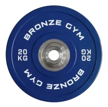Диск олимпийский BRONZE GYM тяжелоатлетический синий (20 кг)