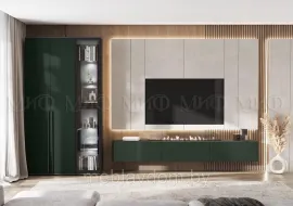 Модульная гостиная Норд (Комплект 1) - Графит/Изумруд (3,6м)