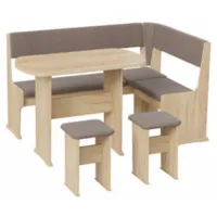 Обеденная группа Трия Рио (дуб крафт золотой/микровелюр Duna Stone)