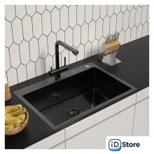 Кухонная мойка ARFEKA ECO AR 700500 BLACK PVD NANO