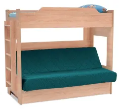 Кровать двухъярусная с диваном-кроватью Дуб сонома