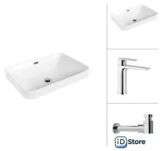 Умывальник Lauter 21441B Reef 21CK678C с сифоном 21635CH (хром)