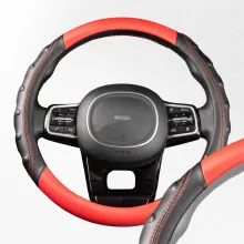 Оплетка экокожа M Carbon- 2 SKYWAY Черно/Красная
