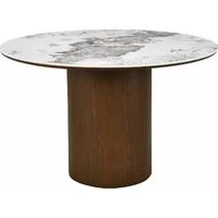 Кухонный стол Signal Rondo 120 (белый pandoro/орех)