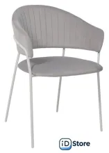 Стул с подлокотниками Алвест AV 433 (светло-серый бархат H-09/белый)