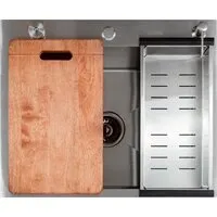 Кухонная мойка Futur FK 5050 Eco Embossing Pop-up Board plus (Satin)