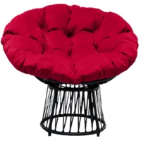 Кресло садовое Craftmebel Папасан Премиум (черный/алый)