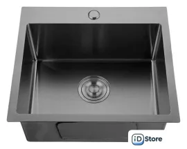 Кухонная мойка GranFest Metal нержавеющая сталь AISI 304 PVD GF-5045 Графит (с сифоном)