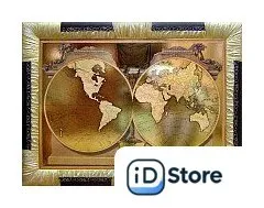 Картина Декарт Старинная карта золото 8Л0374 (в раме)