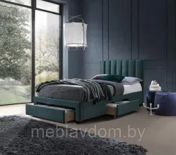 Кровать HALMAR GRACE Velvet темно-зеленый, 120/200