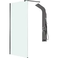 Душевая стенка Saniteco Walk-In SN-W6TB120 LYPA-4 (черный/панель черная глянцевая)
