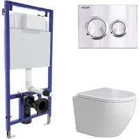 Унитаз подвесной Berges Wasserhaus Okus Rimless Visam Slim 525 EX-043389 (с сиденьем)