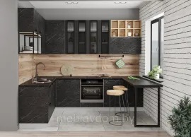 Кухня угловая Ройс 1.95х2.8м - Гранит Оникс (ДСВ Мебель)