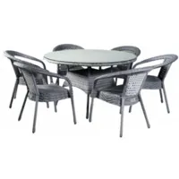 Обеденная группа AIKO DECO 6 с круглым столом D130 5045П Серый