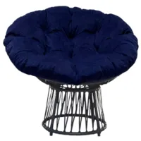 Кресло садовое Craftmebel Папасан Премиум (графит/синий)