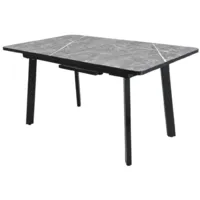 Кухонный стол TetChair Matis раздвижной 138-178х83х75 (гранит темный/черный)