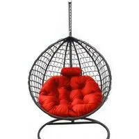 Подвесное кресло Craftmebel Кокон Капля Премиум (коралловый/графит)