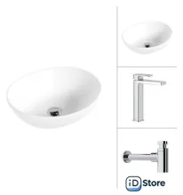 Умывальник Lauter 21652 Cascade 21СК0655C с сифоном 21635CH (хром)