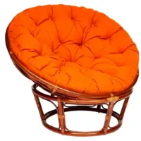 Кресло садовое TetChair Papasan 23/01 W с подушкой (пекан орех/оранжевый)