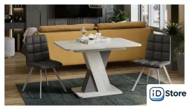 Кухонный стол Трия Люксембург тип 3 (дуб крафт белый/серый)