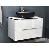 Мебель для ванных комнат Vela Тумба под умывальник Vela Венеция 80П под столешницу белый глянец TU27065