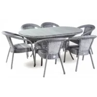 Обеденная группа AIKO CAMELLIA с овальным столом 5045П Серый