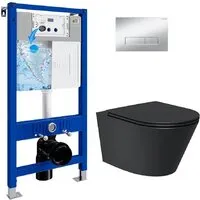 Унитаз подвесной Lauter Longer 2110822B 21901002 (кнопка 219703HD, сатин)