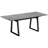 Обеденный стол Notta Джек 140/200x80 (серый мрамор/черный )