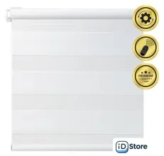 Рулонная электроштора НеоФьюжен Баланс 210х250 левая (белый, белая фурнитура)