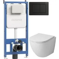 Унитаз подвесной Grossman GR-4455SQ 900.K45.01.000 Classic 700.K45.04.21M.21M (черный матовый)